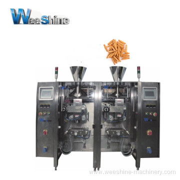 Fully Automatic Cookies Chocolate Rice Grains Cereal Twin Vertical Packing Machine For Food With Muti Head Weigher